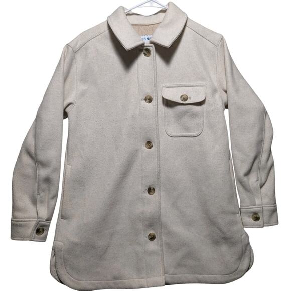 OLD NAVY Women’s Beige Soft-Brushed Woolen Textured Shacket Jacket Size XS - Picture 1 of 6